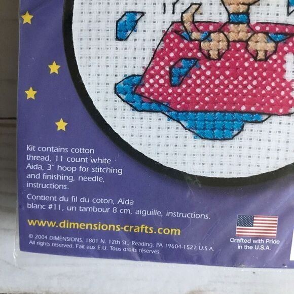 Dimensions counted cross stitch kit kids craft kit New Complete dog dish puppy - Picture 3 of 3